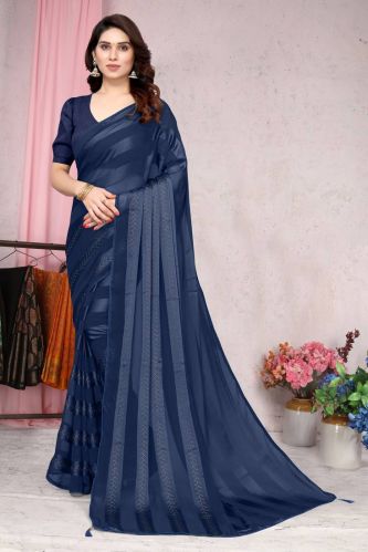 Plain Georgette Sarees, Color : Multicolor, Technics : Machine Made, Width : 6 Meter, 6.5 Meter