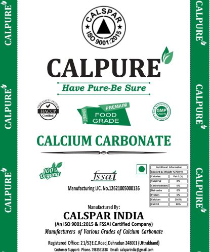 CALPURE Calcium Carbonate Powder, Color : Natural-white, Packaging Type : PP Bag, Packaging Size : 25-50Kg