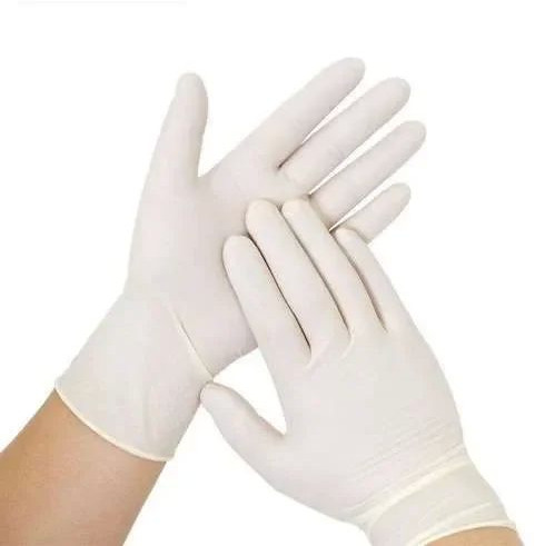 Plain Latex Examination Gloves, Size : Standard for Medical Use