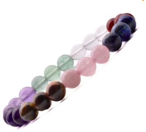 Polished Multicolor Education Gemstone Bracelet 0-10mm, Gender : Unisex