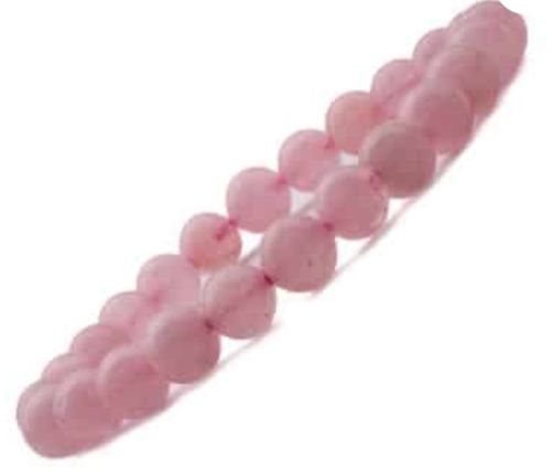 Plain Pink Natural Rose Quartz Crystal Bracelet