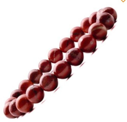 Gemstone Red Jasper Bracelet, Shape : Round, Gender : Unisex