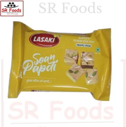 Lasaki Pineapple Soan Papdi, Color : Creamy, Packaging Size : 250 Gram