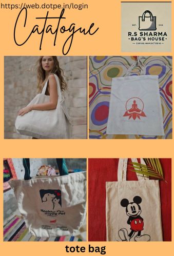 Tote bag, Pattern : Printed, Packaging Type : White, Brown