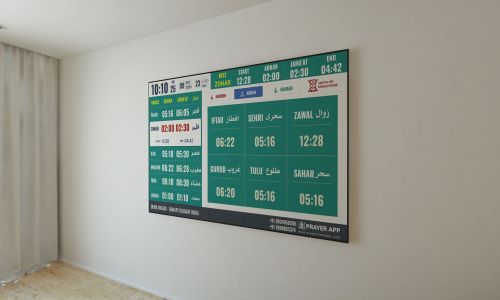 Stainless Steel Battery Masjid Digital Prayer Time Display 21 MB