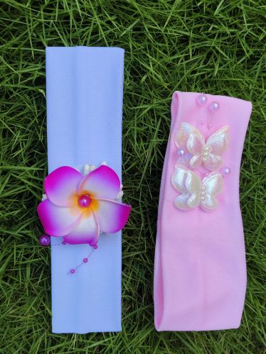 Polyester Elastic Headband Daily Wear, Party Wear, Technics : Hand Made For Parlour, School