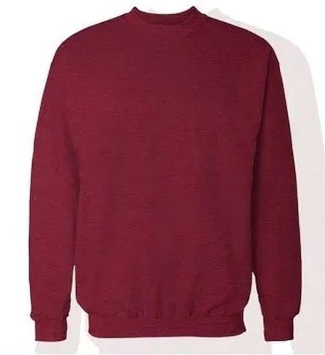 Mens Maroon Plain Fleece Sweatshirt Xl