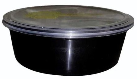 Plain 600ml Plastic Food Container, Color : Black, White & Transparent, Customised Colours