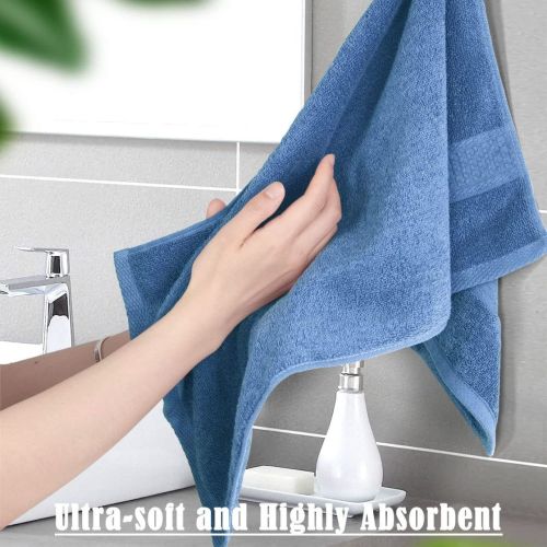 Plain Cotton Hand Towels, Shape : Rectangle, Packaging Type : Blue
