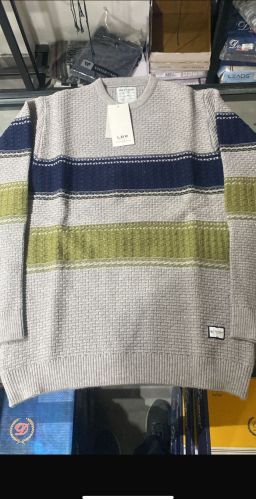 Printed Mens Sweater, Color : Grey Non Zipper