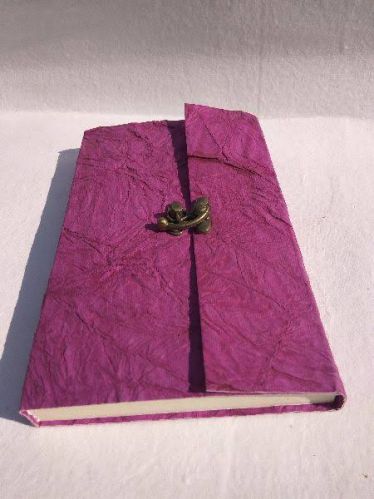 Plain Leather Texture Handmade Paper Dairy, Packaging Type : Purple