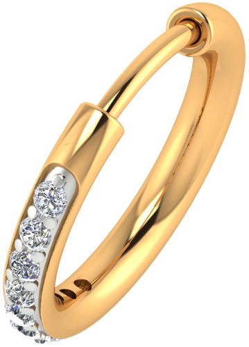 14k Solid Gold Natural Diamond Nose Ring For Women