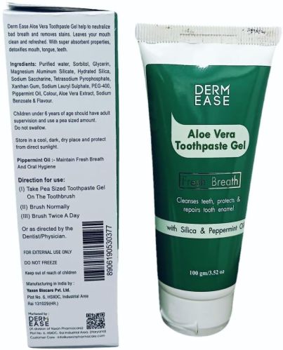 Derm Ease Aloe Vera Tooth Gel, Certification : Iso 9001:2008, Ce Certified, Age Group : All Group