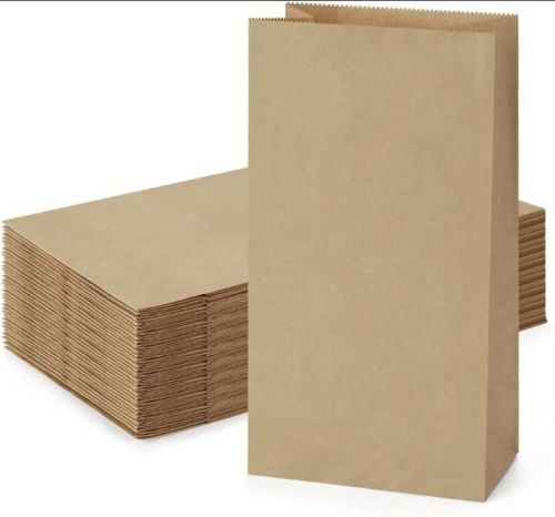 Aakarsh Printed Kraft Square Bottom Paper Bag, Color : Brownish, White, Plastic Type : Customisable