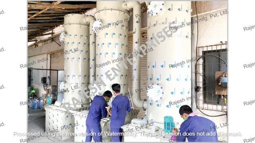 White 380V Electric Triple Tower Scrubber, For Industrial Use, Automatic Grade : Semi Automatic