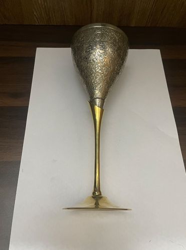 Brass Champagne Glass 8 Cm Dia X 21 Cm Height For Drinking Use