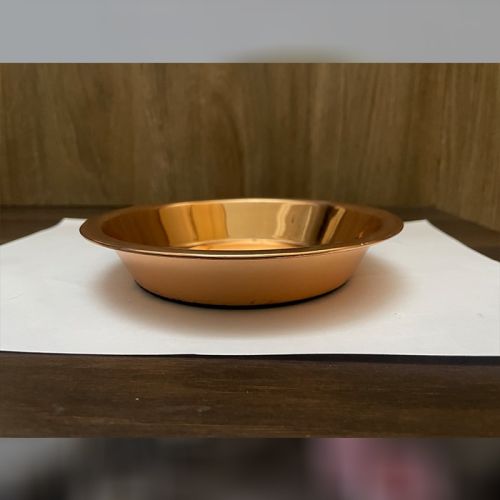 Hamerred Copper Pet Bowl Standard, 15 X 3.5cm Height