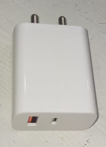 Plastic Mobile Charger USB Plus Type C, Color : White