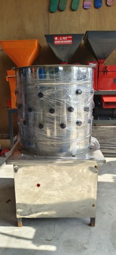 Steel 3 Birds Chicken Defeathering Machine, Power : 0.5 HP