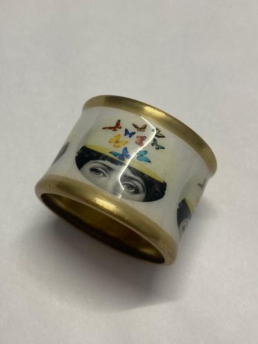 Design Collection Brass Napkin Ring Butter Fly, Color : Silver