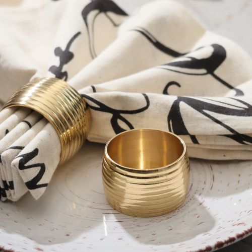 Design Collection Metal Round Golden Napkin Ring 2iinch Antique