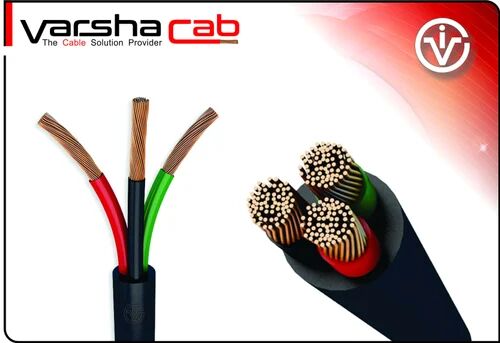 Varsha Cable 3 Core Flexible Wire, Insulation Material : PVC, Conductor Type : Copper For Electrical Industry