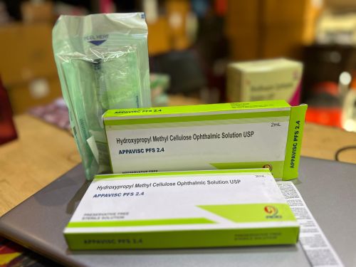 Printed Plastic Hydroxypropyl Appavisc Pfs Vial, Color : Transparent For Medical Use