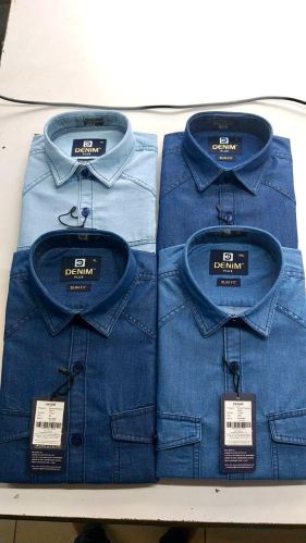 Collar Neck Men Denim Shirts, Sleeve Style : Full Sleeves