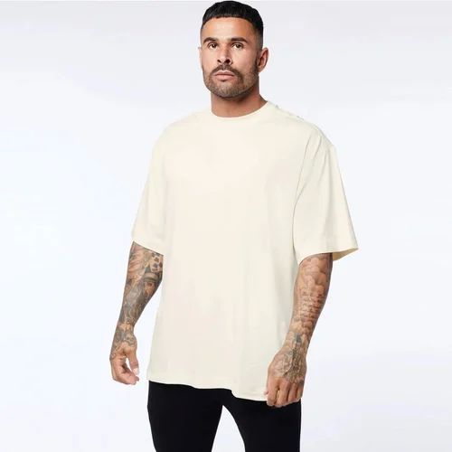 Mens Plain Terry Cotton Oversized T-shirt
