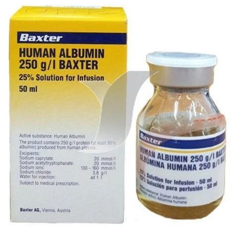 Human Albumin 25% Solution Injection, Packaging Type : Box, Packaging Size : 100 Ml, Prescription/non Prescription : Prescription