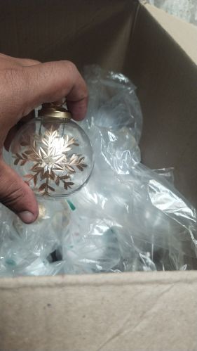 Glass Ornament Cutting Ball 3 Inch For Decoration, Gifting