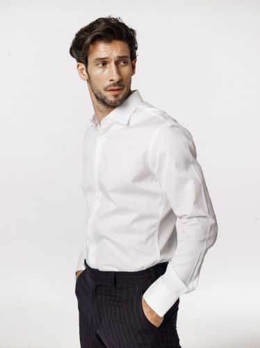 Plain Collar Neck Cotton Mens White Formal Shirt All Sizes, Speciality : Breathable