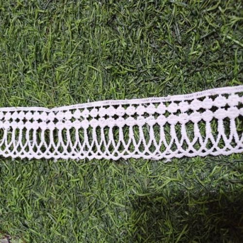 Polyester Jalebi Laces, Color : White, Technics : Machine Made