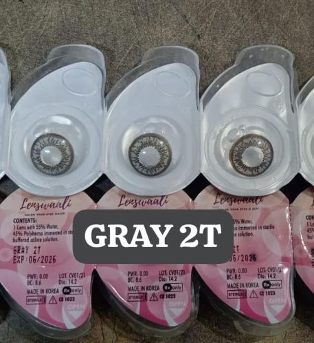 Daily Color Contact Lens Gray 2T 14.2, Packaging Type : Plastic Packet For Party Wear, Wedding Wear