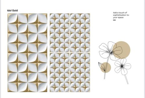 600x1200mm Idol Gold Glazed Vitrified Tiles