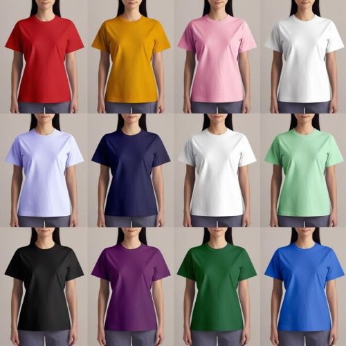 Plain Ladies Cotton T-shirt M, Xl, Xxl, Xxxl, Technics : Embroidery Work, Handloom, Machine Made