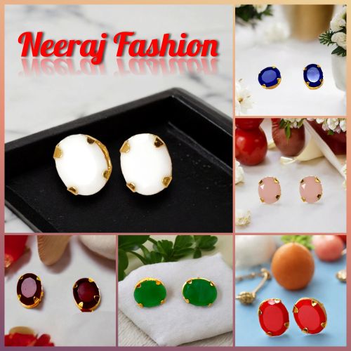 Polished Silver Opal Stone Earring, Gender : Women