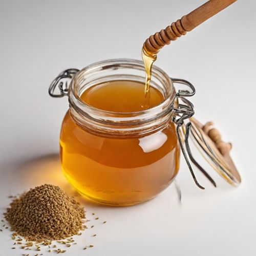 Ajwain Infused Honey, Color : Brown, Form : Gel, Packaging Type : Bottle