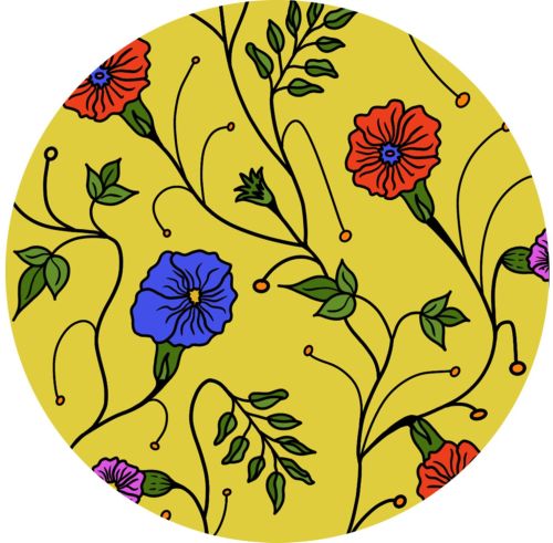 Floral Bright Multicolour Prints Fabric