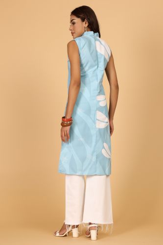 Ladies Stylish Blue Dragonfly Printed Co-Ord Set