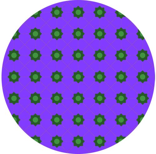 Purple and Green Circular Design Fabric