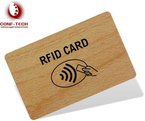 RFID Wooden Card, Color : Brown Standard Size for Access Control