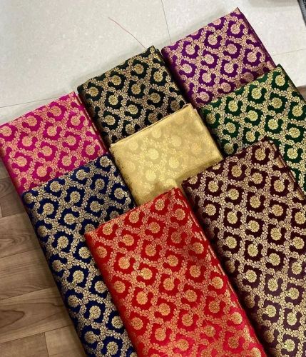 Intricate Designs Silk Brocade Fabrics Party Wear