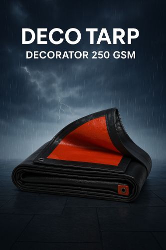 HDPE Deco Tarp 250GSM Tarpaulins, Color : Black Multisizes Modern