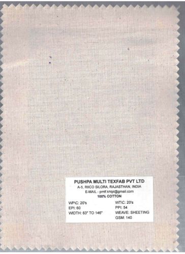 140 GSM Sheeting Cotton Fabric