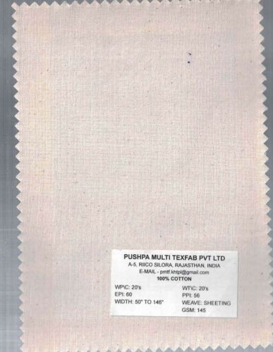 145 GSM Cotton Sheeting Fabric for Apparel, Home Textiles