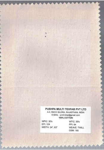 160 GSM Twill Cotton Fabric, Width : 24 Inch
