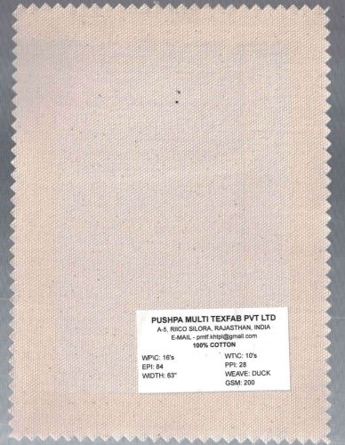 200 GSM Cotton Duck Fabric, Width : 63 Inch