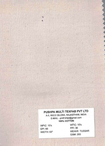 265 GSM Tussar Cotton Fabric for Garments