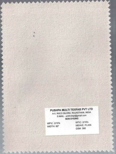 390 GSM Cotton Plain Fabric, Width : 60Inch for Apparel, Home Textiles